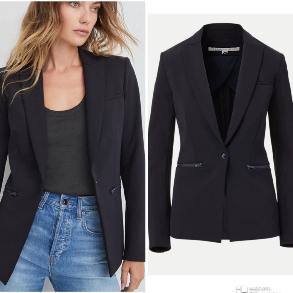Veronica Beard Iconic Scuba Dickey Jacket Navy - Picture 3 of 8